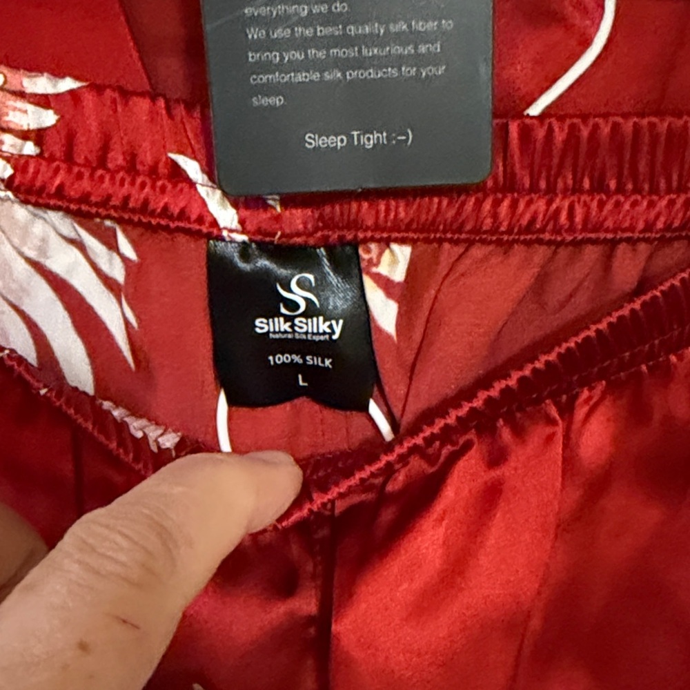 NWT Red Crane Print Pajama Set - Picture 3 of 4